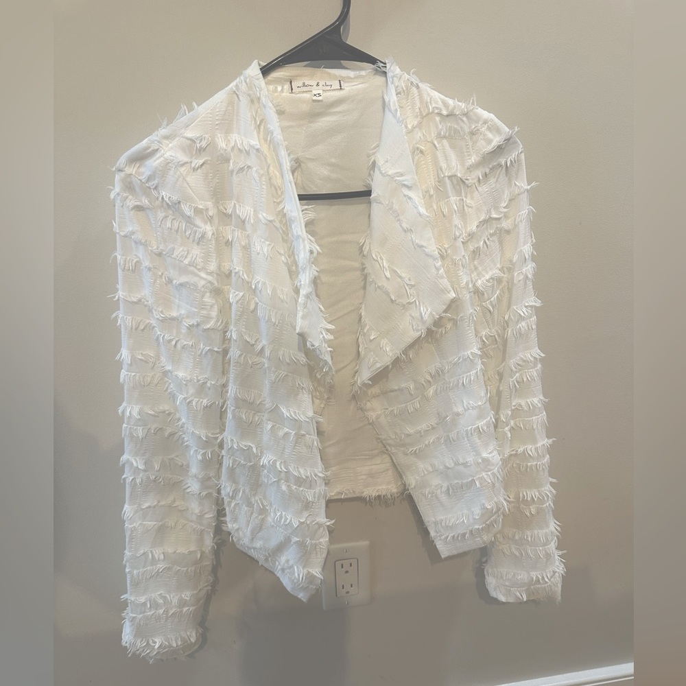 White fringe blazer- size XS!